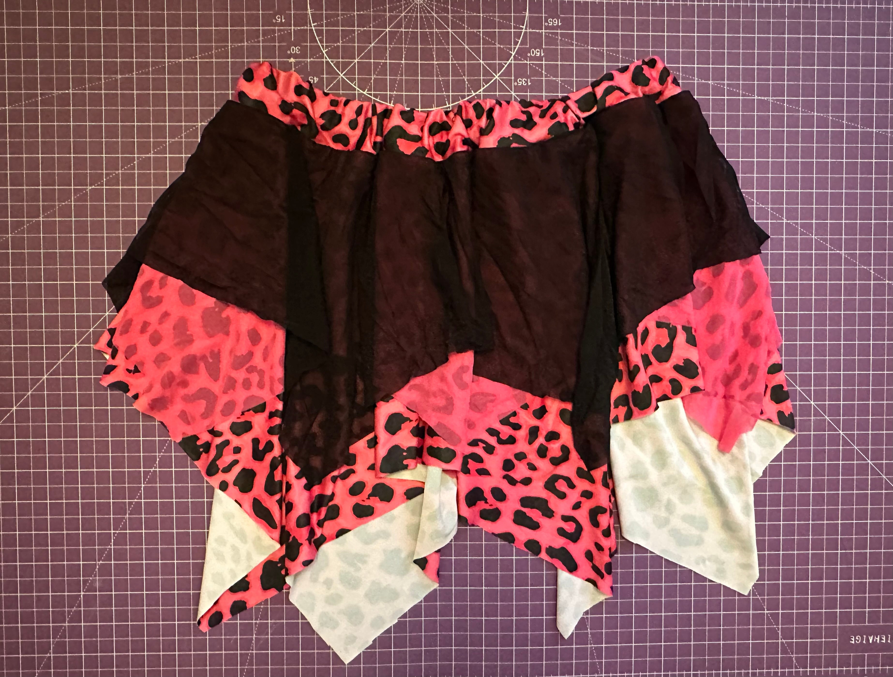 Leopard print rag skirt