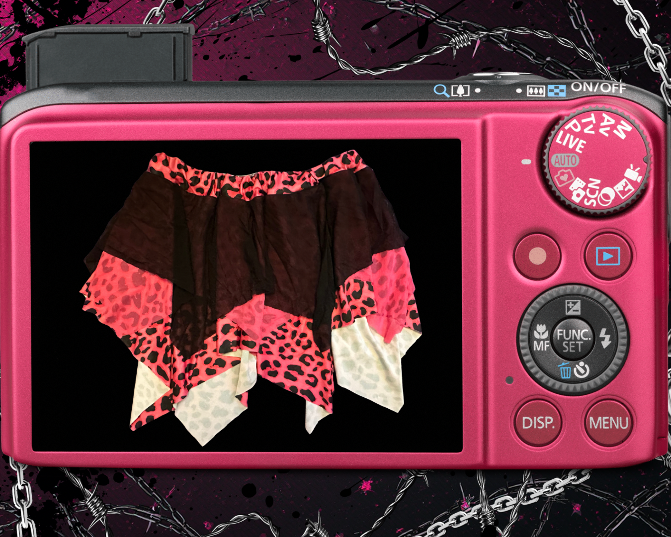Leopard print rag skirt